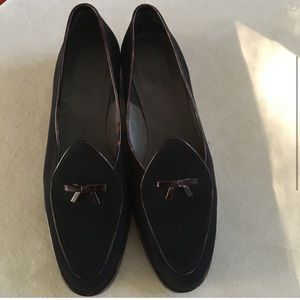 Stuart Weitzman Tortoise Shell Trimmed Loafers.